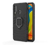 Coque Huawei P30 Lite, CHcase 2 en 1 Armour Style Robuste Hybrides Double Couche Armure Defender TPU + PC Case Cover avec Support Magnétique Car Mount pour Huawei P30 Lite -All Black