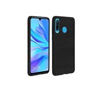 Coque Huawei P30 Lite Finition Carbone Effet Métal Brossé - noir