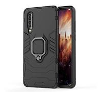 Coque Huawei P30, MHHQ 2 en 1 Armour style robuste hybrides double couche Armure Defender TPU + PC Case Cover avec Support Magnétique Car Mount pour Huawei P30 -All Black