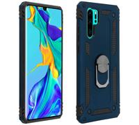 Coque Huawei P30 Pro Bi matière Rigide Souple Bague Support Vidéo Bleu nuit