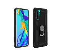 Coque Huawei P30 Pro Bi matière Rigide Souple Bague Support Vidéo Noir