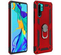 Coque de protection - AVIZAR - Huawei P30 Pro - Bi-matière - Rouge - Support vidéo intégré