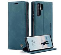 Coque Huawei P30 Pro Crasedily, étui en cuir premium, portefeuille magnétique, support rabat, Blu-vert