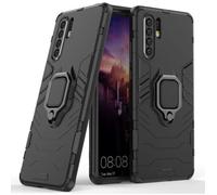 Coque Huawei P30 Pro, Noir Antichoc avec Anneau Magnétique Support Élégant Robuste Rugged Armor Protection
