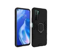 Coque Huawei P40 Lite 5G Bi-matière Bague Métallique Support Vidéo - noir
