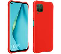 Coque et étui téléphone mobile AVIZAR Coque pour Huawei P40 Lite Protection Silicone Gel Flexible Coins Bumper Rouge