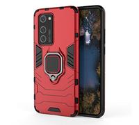 Coque Huawei P40 Pro, CHcase 2 en 1 Armour Double Couche Renforcée Défense Bumper Antichoc Armure Etui Housse avec Aimant Anneau Support pour Huawei P40 Pro -Red