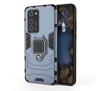Coque Huawei P40 Pro, MHHQ 2 en 1 Armour style robuste hybrides double couche Armure Defender TPU + PC Case Cover avec Support Magnétique Car Mount pour Huawei P40 Pro -Black Plus Gray