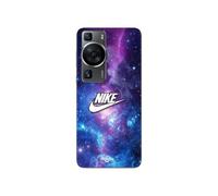 Coque Huawei P60 nike logo blanc espace coloré