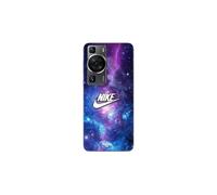 Coque Huawei P60 nike logo blanc espace coloré