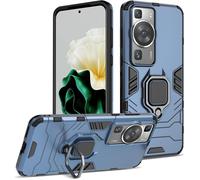 Coque Huawei P60 / P60 Pro Bleu - Anti-Choc Grade Militaire, Anneau Métallique 360° Support Magnétique, Pc+Tpu, Bords Surélevés