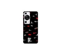 Coque Huawei P60 Pro NIKE JORDAN BLANC ROUGE fond noir