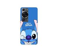 Coque Huawei P60 Stitch Cute Ohana Stitch Bleu Front Bleu
