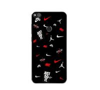 Coque Huawei P8 Lite 2017 Nike Jordan Blanc Rouge Fond Noir