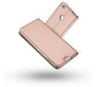Coque Huawei P8 Lite 2017,Radoo Ultra Mince en Cuir PU Premium Housse à Rabat Coque [Antichoc TPU] Étui de Protection Bumper Folio à Clapet avec [Fermoir Magnétique] pour Huawei P8 Lite 2017(Or rose)