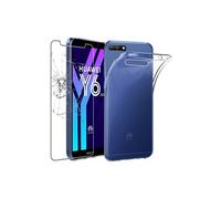 - Coque Huawei Y6 2018 Etui Housse Silicone TPU Souple Anti-Choc ULTRA FINE INVISIBLE, Transparent + Film protection écran en VERRE Trempé