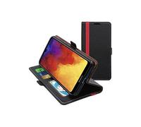 - Coque Huawei Y6 2019 Etui Portefeuille Housse PU Cuir Porte-Cartes Support Stand, Noir / Rouge [Dimensions PRECISES Smartphone : 156.3 x 73.5 x