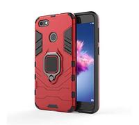 Coque Huawei Y6 Pro 2017, MHHQ 2 en 1 Armour Style Robuste Hybrides Double Couche Armure Defender TPU + PC Hard Coques Case Cover avec Support Magnétique Car Mount pour Huawei Y6 Pro 2017 -Red