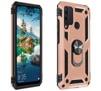 Coque Huawei Y6p Antichoc bi-matière Bague Support Vidéo rose gold