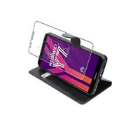 - Coque Huawei Y7 2018 Etui Housse Portefeuille PU Cuir, Noir + Film protection écran en VERRE Trempé [Dimensions PRECISES Smartphone : 158.3 x 76.7