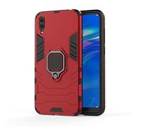 Coque Huawei Y7 Pro 2019 / enjoy 9, CHcase 2 en 1 Armour style robuste hybrides double couche Armure Defender TPU + PC Case Cover avec Support Magnétique Car Mount pour Huawei Y7 Pro 2019 -Red
