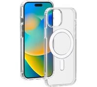 Coque hybride en silicone BigBen Connected Magsafe pour iPhone 15 Transparent