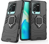 Coque Hybride Renforcée Pour Vivo V25 Pro - Double Couche Absorbante Anti-Choc Avec Béquille Magnétique - Bleu