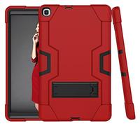 Coque Hybride Rigide Durable avec béquille pour Samsung Tabs6 Lite10.4 (2020) (SH-P610/P615)/Tab S6 Lite 10.4 P613/P619 2022 - Rouge + Noir