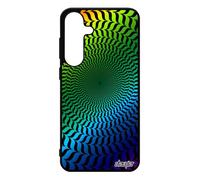 Coque Illusion D'optique Pour Samsung S25+ Plus Silicone Portable Arc En Ciel Etui Rond Spirale Mobile Gel Multicolore Mirage Vert Pour Galaxy