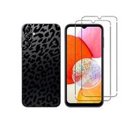Coque imprimée et 2 protections écran verre trempé pour Samsung Galaxy A14 4G-(Leopard) Gel TPU Souple Résistante