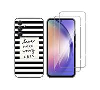 Coque imprimée et 2 protections écran verre trempé pour Samsung Galaxy A54 5G- Trait Noir Gel TPU Souple Résistante