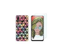 Coque imprimée gel souple solide + 2 Films en Verre trempé pour HUAWEI P SMART Z, HONOR 9x et HONOR 9x PRO- résistants Anti Casse écran (Mosaiques)
