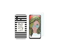 NOVAGO Compatible avec Huawei P Smart Z/Honor 9X/Honor 9X Pro -Pack de 2 Film Protection écran Verre trempé +1 Coque Souple Transparente et Résistante Anti Choc (Trait Noir)