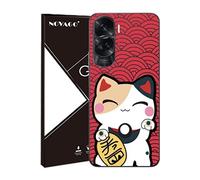 NOVAGO Compatible avec Honor 90 Lite 5G - Pack Complet- Coque Résistante avec Motif imprimé+ 2 Films Protection vitre écran Verre trempé (Chat)
