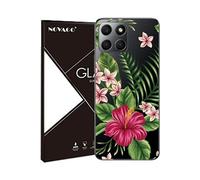 NOVAGO Compatible avec Honor X8 5G/Honor X6 4G/Honor 70 Lite 5G - Pack Complet- Coque Résistante avec Motif imprimé+ 2 Films Protection vitre écran Verre trempé (Exotique)
