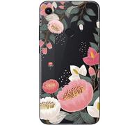 NOVAGO Compatible avec Huawei Y6 2019,Y6S 2019 /Honor 8A -Coque Souple Solide Anti Choc avec Impression + 2 Films Protection écran Verre trempé résistant (Coque+ 2 Films, Grosse Fleur)