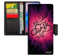 Coque Infini Love A25 5g Simili Cuir Portefeuille Coeur Telephone Rose Papillon Amour Mobile Cadeau Saint Valentin De Samsung Galaxy