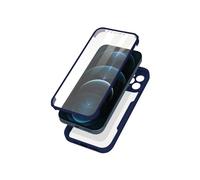 Coque intégrale - AVIZAR - iPhone 12 Pro Max - Antichoc - Plexiglas - Contour bleu nuit