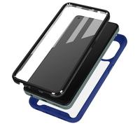Coque intégrale - AVIZAR - Oppo Reno 8 Lite 5G - Dos Transparent - Contour Silicone Bleu - Protection renforcée