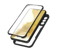 Coque Intégrale pour Galaxy S22 Plus avec Dos Rigide et Contour en Silicone Noir