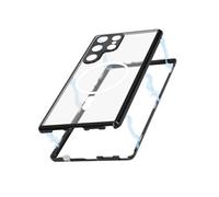 Avizar Coque intégrale MagSafe pour Galaxy S24 Ultra Dos rigide verre trempé Noir