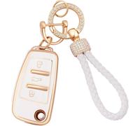 Coque Intégrale Pour Clé De Voiture Audi Avec Cordon Porte-Clés,Coque De Protection En Tpu Souple 3 Boutons Compatible Avec Audi A1 A3 A4 A6 A8 Quattro Q2 Q3 Q7 S3 S6 Rs3 Rs6 R8 Tt Tts (Ad-3)