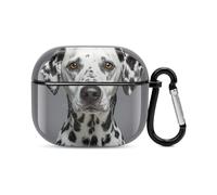Coque intégrale pour écouteurs Bluetooth Dalmatien - Protection intégrale contre les chocs - Coque rigide avec chargeur sans fil avec porte-clés - Cadeau personnalisé pour AirPods 3