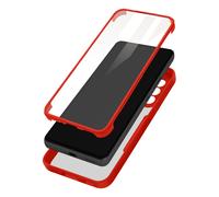 Coque Intégrale pour Galaxy A53 5G avec Dos Rigide et Contour en Silicone Rouge