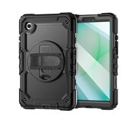 Coque Intégrale pour Galaxy Tab A11 Modèle Solid avec Poignée Arrière Rotative Tech Protect Noir
