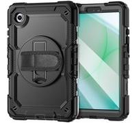 Tech-Protect Coque intégrale pour Galaxy Tab A11 Modèle Solid Poignée arrière rotative Noir