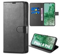 Coque Intégrale pour Google Pixel 8 Pro - Protection Rabat Cuir Synthétique Antichoc Noir