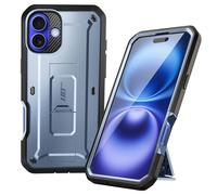 Coque Intégrale pour iPhone 16 Antichoc Béquille Support Supcase Bleu