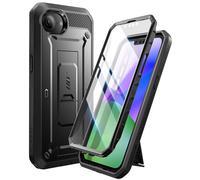 SUPCASE Coque pour iPhone 16e avec Protecteur d'Ecran (UB Pro), [Support Pliable et Clip Ceinture Intégrés] [Protection Qualité Militaire] Coque Intégrale pour iPhone 16e 6,1'' 2025, Noir