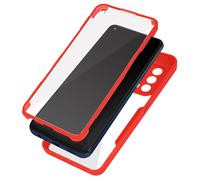 Coque Intégrale pour OPPO A94 5G Antichoc Dos Rigide Contour en Silicone Rouge
